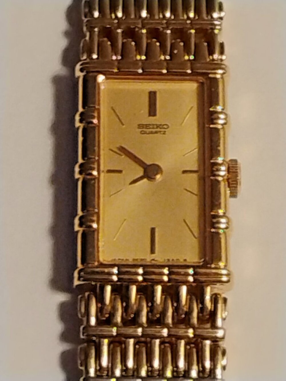 Vtg Ladies Seiko Dress Watch Bamboo Style 2E20-6109 New Battery - Picture 13 of 13